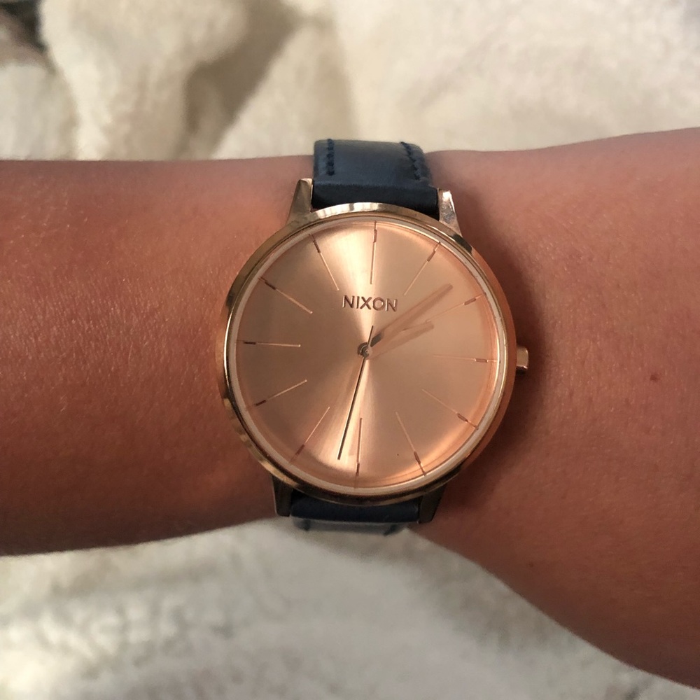 Women’s Nixon watch. Blue & rose gold